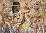 Indian Maiden & Fawn